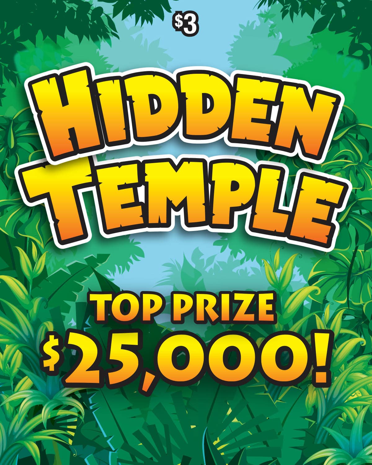 HIDDEN TEMPLE scratch-off ticket