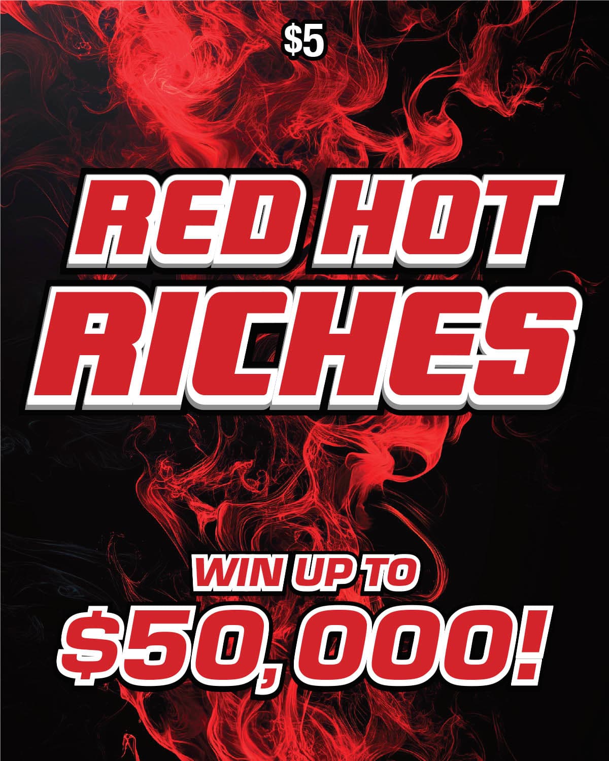 RED HOT RICHES scratch-off ticket