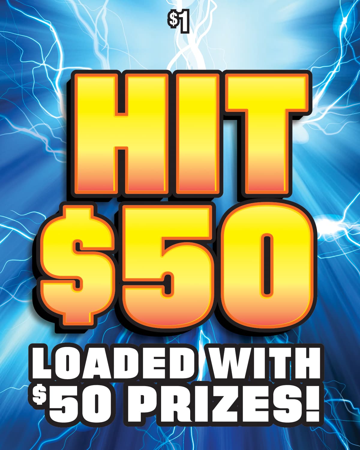 HIT $50 scratch-off ticket