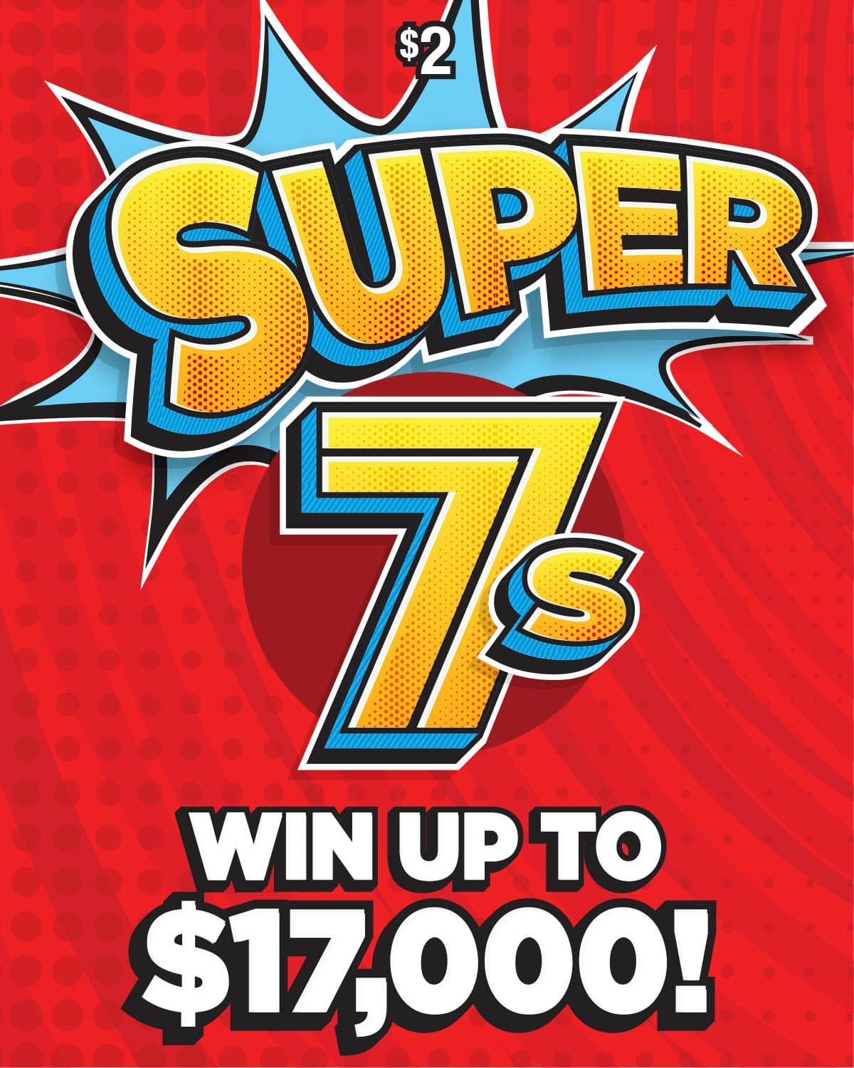 SUPER 7S scratch-off ticket