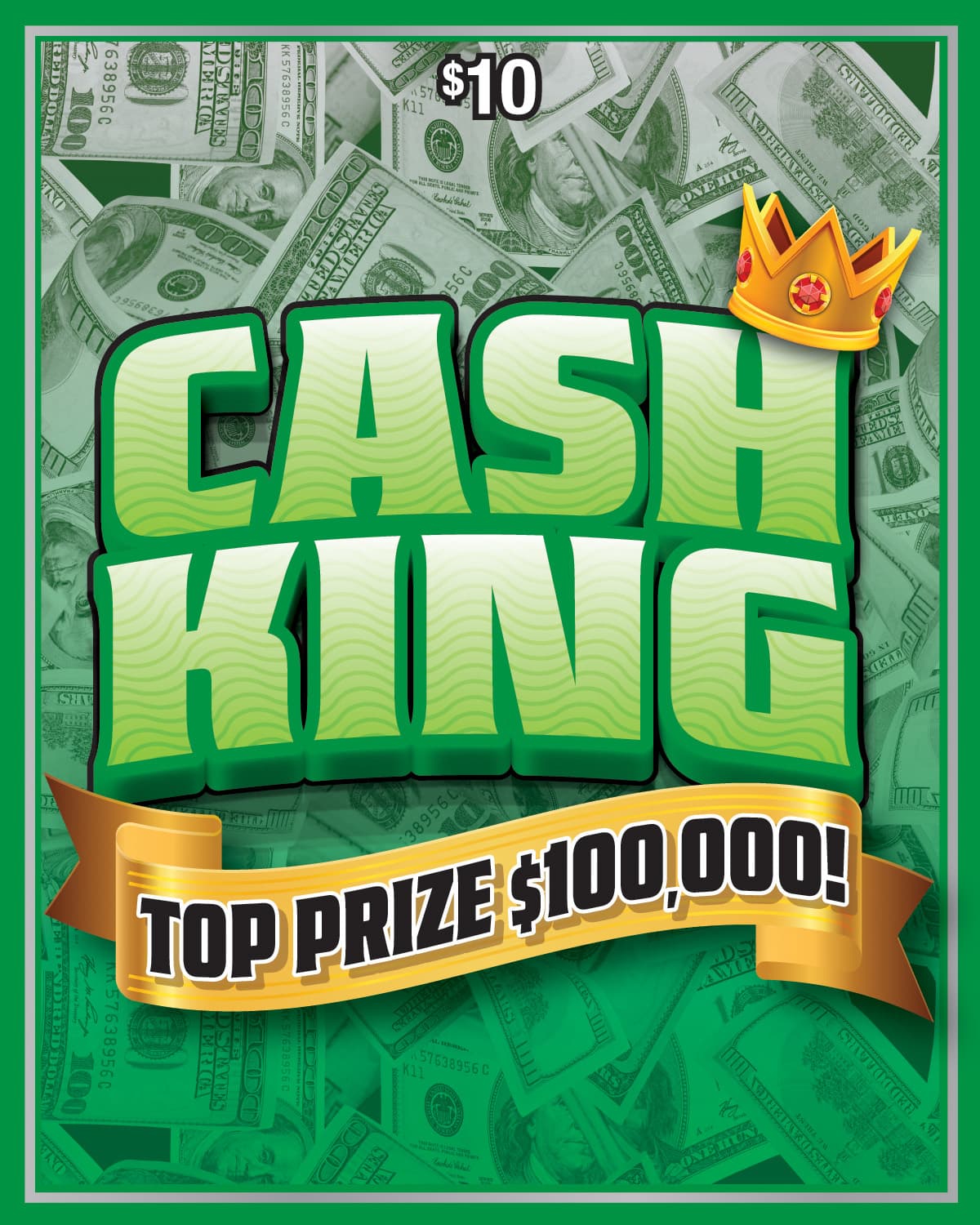 CASH KING scratch-off ticket