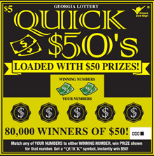 QUICK $50'S scratch-off ticket