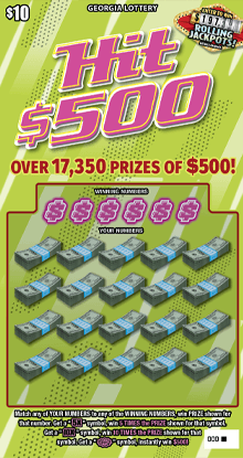 HIT $500 scratch-off ticket