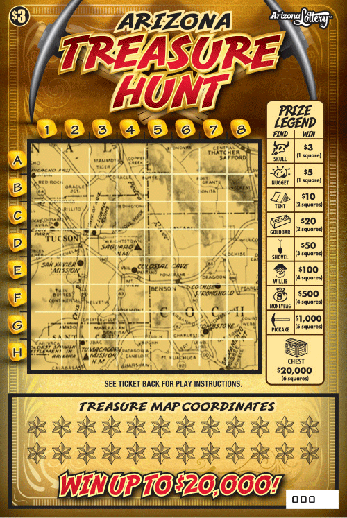 ARIZONA TREASURE HUNT scratch-off ticket