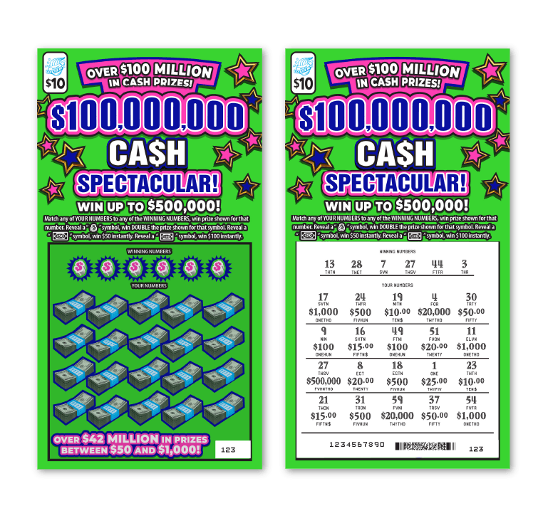 $100,000,000 CA$H SPECTACULAR! scratch-off ticket