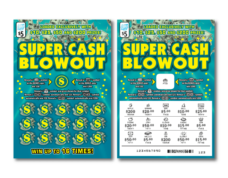 SUPER CASH BLOWOUT scratch-off ticket