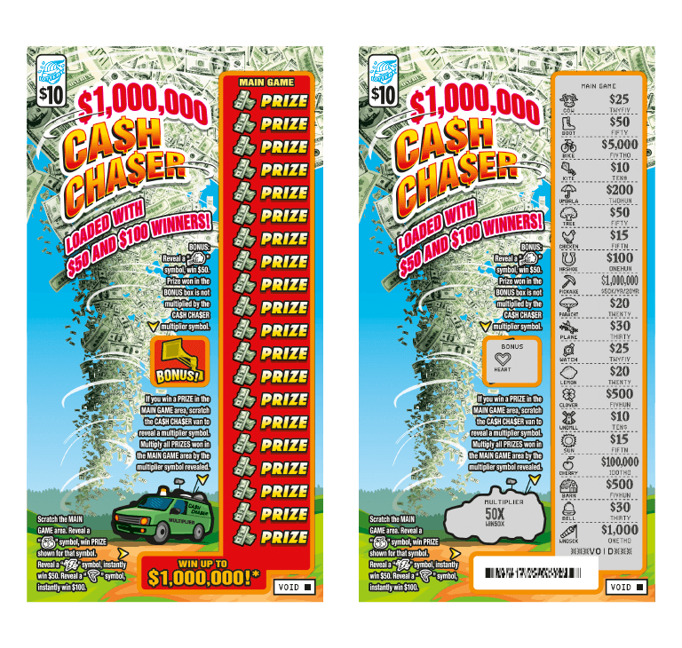 $1,000,000 CA$H CHA$ER scratch-off ticket