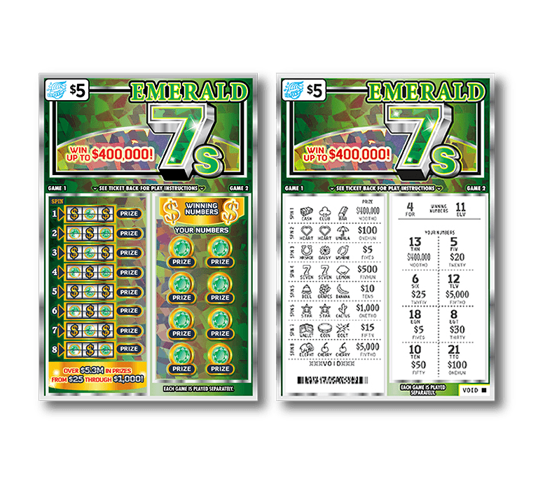 EMERALD 7S scratch-off ticket