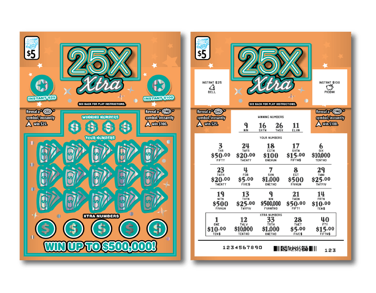 25X XTRA scratch-off ticket