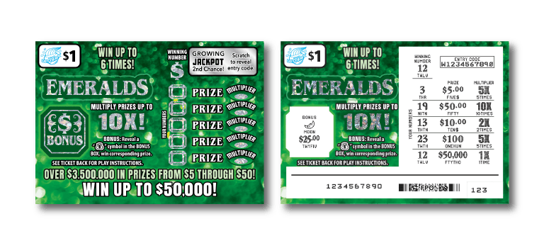 EMERALDS scratch-off ticket