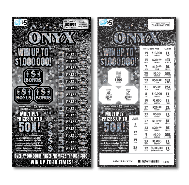 ONYX scratch-off ticket