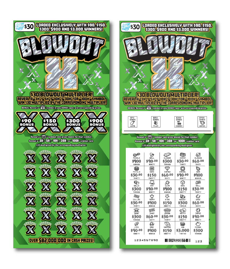 BLOWOUT X scratch-off ticket