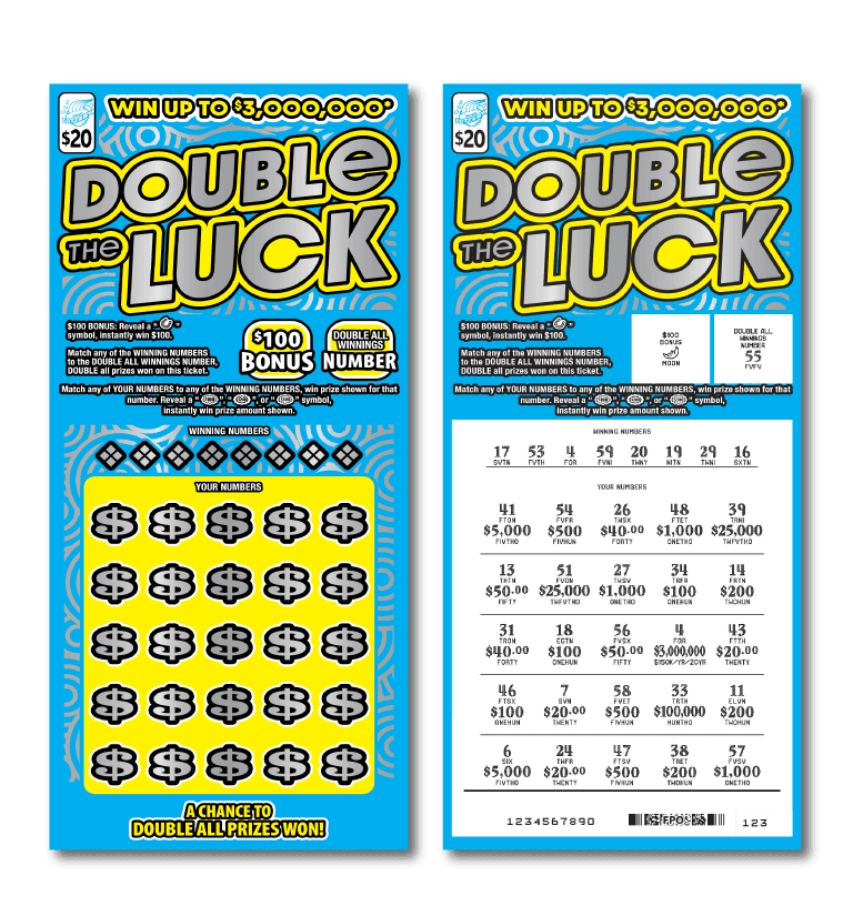DOUBLE THE LUCK scratch-off ticket