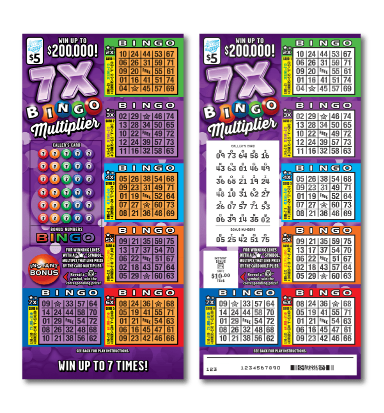 7X BINGO MULTIPLIER scratch-off ticket