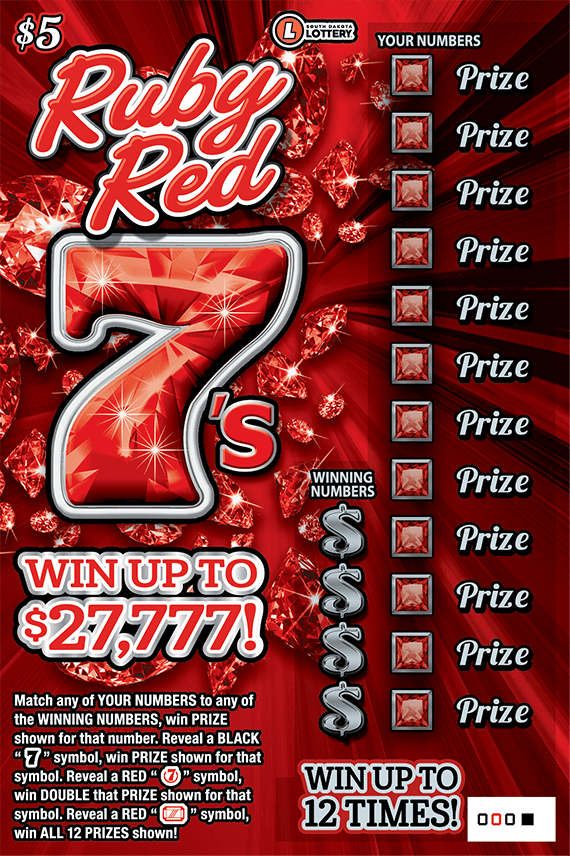 RUBY RED 7'S scratch-off ticket