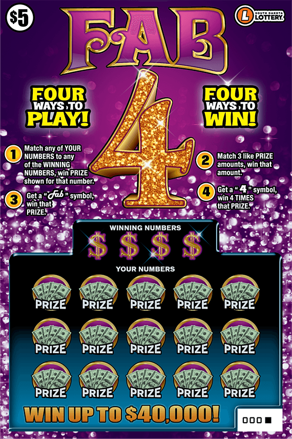 FAB 4 scratch-off ticket