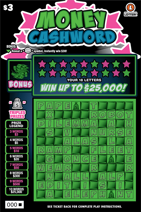MONEY CASHWORD scratch-off ticket