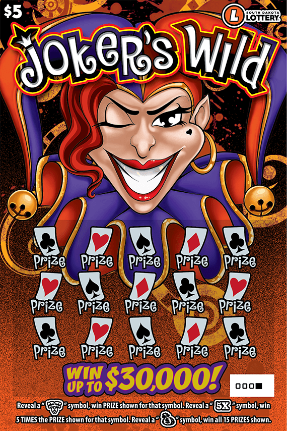 JOKER'S WILD scratch-off ticket