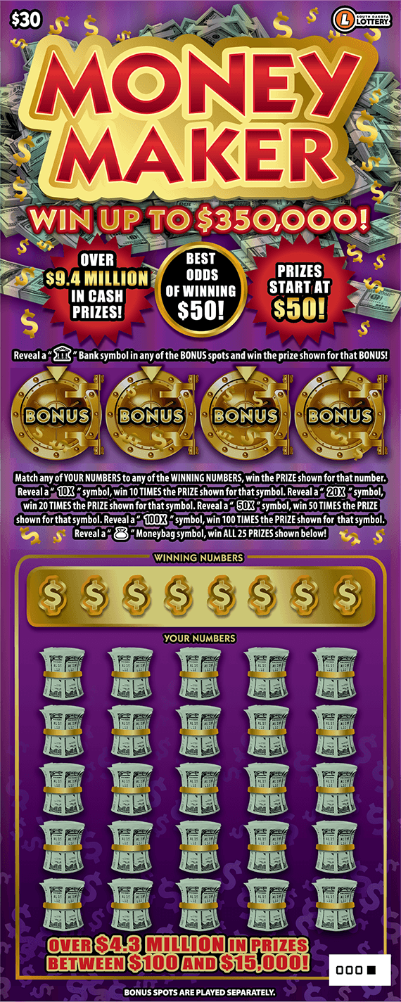 MONEY MAKER scratch-off ticket