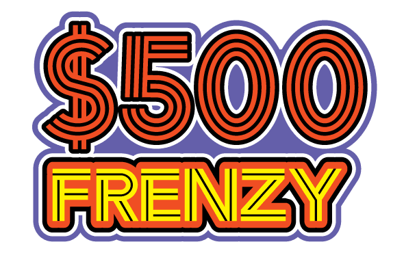 500 FRENZY scratch-off ticket