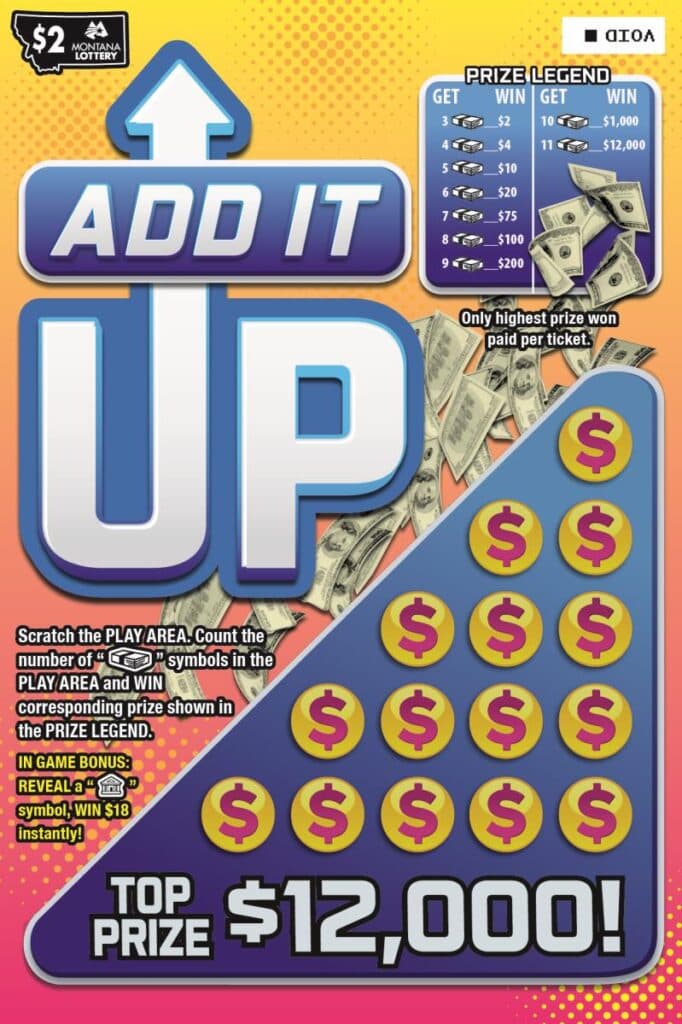 ADD IT UP scratch-off ticket
