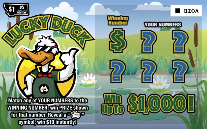 LUCKY DUCK scratch-off ticket