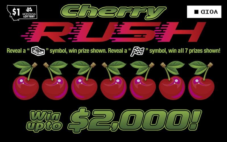 CHERRY RUSH scratch-off ticket