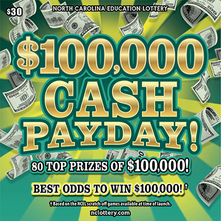 $100,000 CASH PAYDAY scratch-off ticket
