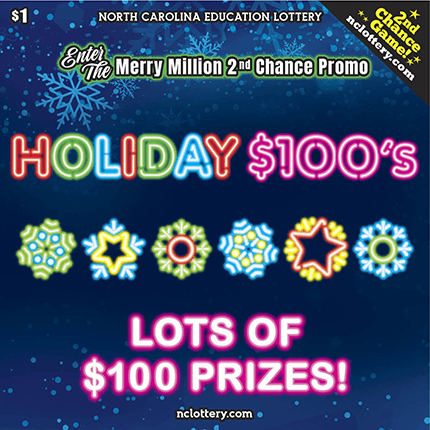 HOLIDAY $100S scratch-off ticket