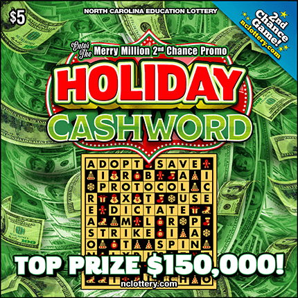 HOLIDAY CASHWORD scratch-off ticket