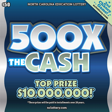 500X THE CASH scratch-off ticket