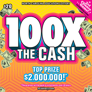 100X THE CASH scratch-off ticket