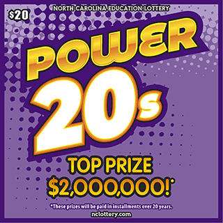 POWER 20S scratch-off ticket
