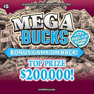 MEGA BUCKS scratch-off ticket