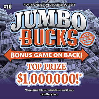 JUMBO BUCKS scratch-off ticket