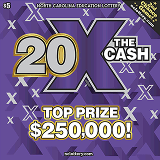 20X THE CASH scratch-off ticket