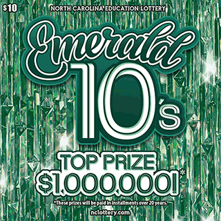 EMERALD 10'S scratch-off ticket