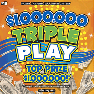 $1,000,000 TRIPLE PLAY scratch-off ticket