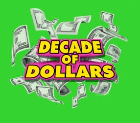 DECADE OF DOLLARS scratch-off ticket