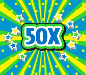 50X scratch-off ticket
