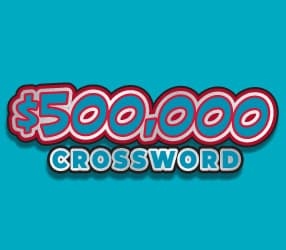 $500,000 CROSSWORD scratch-off ticket