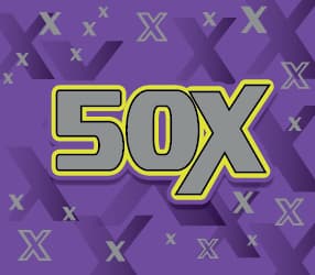 50X scratch-off ticket