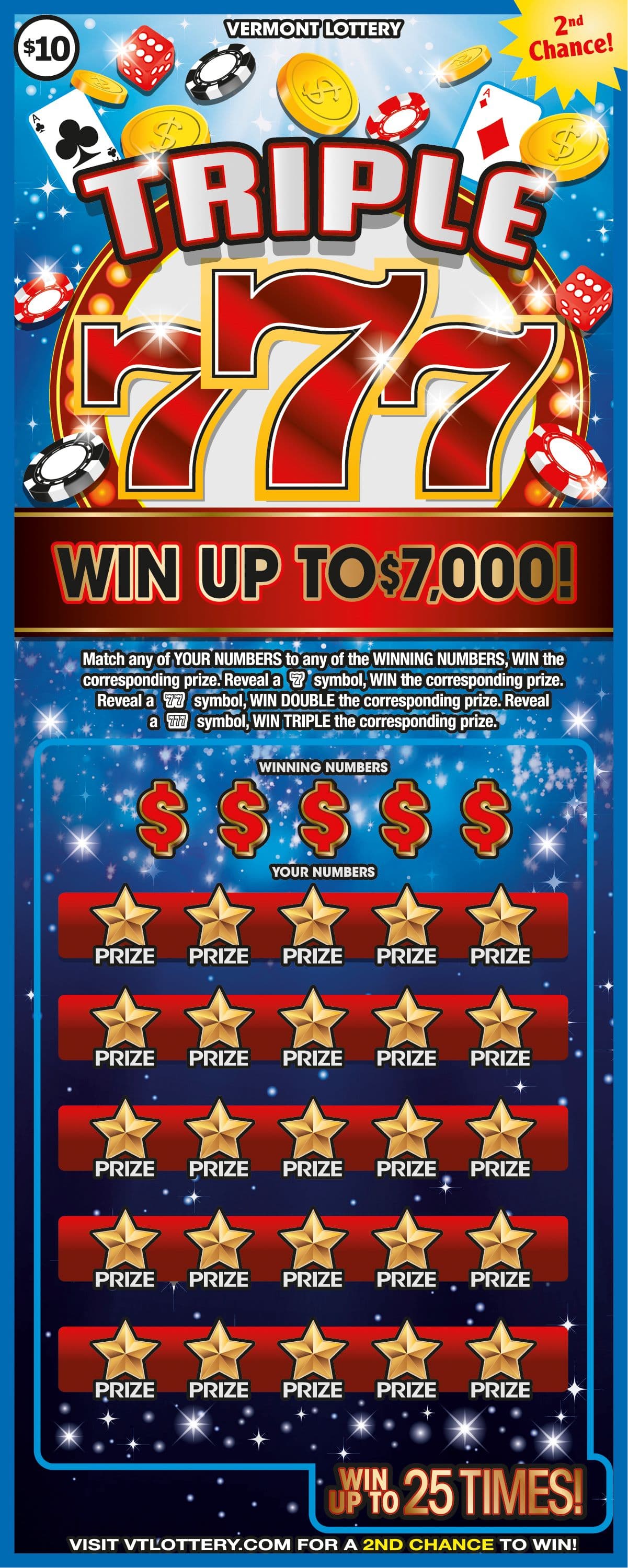 TRIPLE 777 scratch-off ticket