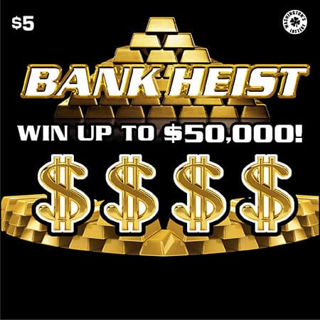 BANK HEIST scratch-off ticket