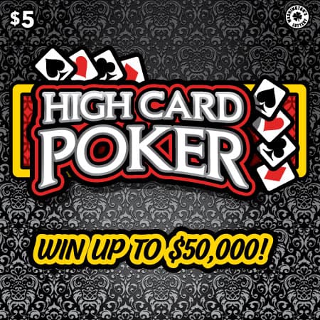HIGH CARD POKER scratch-off ticket