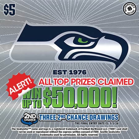 SEATTLE SEAHAWKS scratch-off ticket