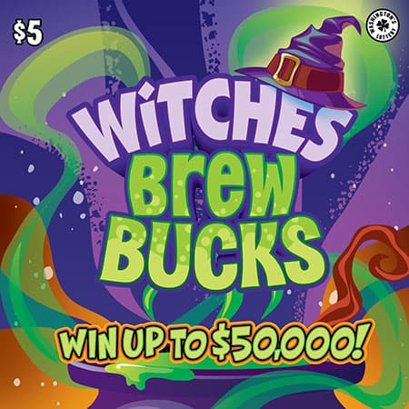 WITCHES BREW BUCKS scratch-off ticket