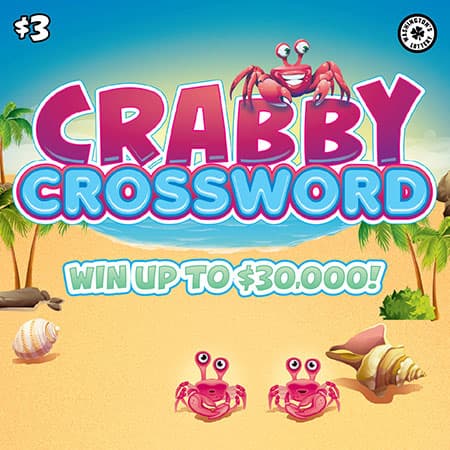 CRABBY CROSSWORD scratch-off ticket