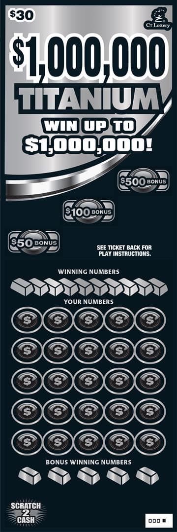 $1,000,000 TITANIUM scratch-off ticket