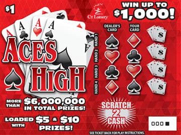 ACES HIGH scratch-off ticket